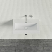 Monaco Grand Ensuite Accessible 600mm Gloss White Wall Hung Basin